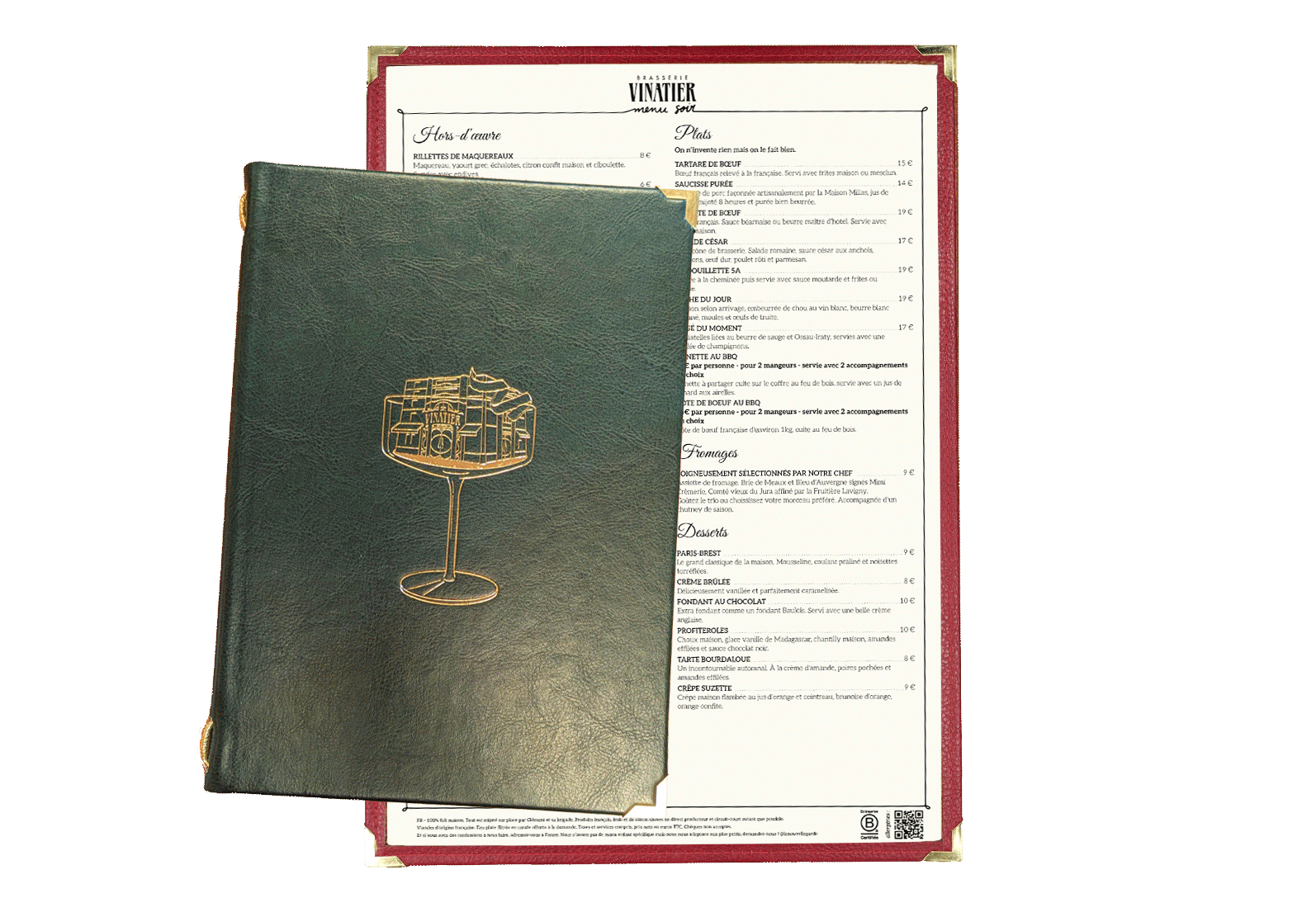 la nouvelle garde - menus - brasserie vinatier